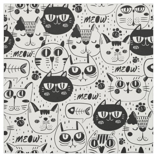 Schwarz-weiße Katzen zeigen Muster Stoff (Muster)
