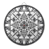 Schwarz-weiße keltische mittelalterliche Fantasie Dartscheibe (vorne)