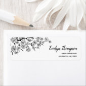 Schwarz-weiße Kiefernzweige-Rücksendeadressen-Aufk (Insitu)