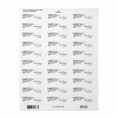 Schwarz-weiße Kiefernzweige-Rücksendeadressen-Aufk (Vorne)