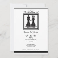 Schwarz-weiße King & Queen-Schachhochzeit