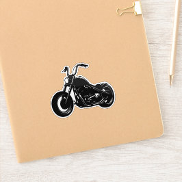 Schwarz-weiße klassische Cruiser-Motorrad-Vektor-K Aufkleber