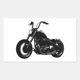Schwarz-weiße klassische Cruiser-Motorrad-Vektor-K Rechteckiger Aufkleber