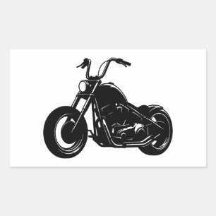 Schwarz-weiße klassische Cruiser-Motorrad-Vektor-K Rechteckiger Aufkleber