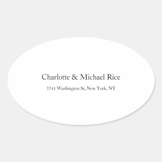 Schwarz-weiße, klassische, fette Textfamilie Ovaler Aufkleber (Vorderseite)