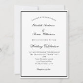 Schwarz-weiße klassische Hochzeit Einladung (Vorderseite)