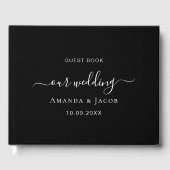 Schwarz-weiße klassische Hochzeit Gästebuch (Vorderseite)