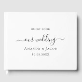Schwarz-weiße klassische Hochzeit Gästebuch (Vorderseite)
