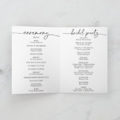 Schwarz-weiße klassische Hochzeit Programm (Innenseite)