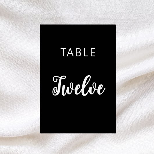 Schwarz-weiße klassische Hochzeit Tischnummer