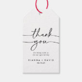 Schwarz-weiße klassische Hochzeit Vielen Dank Geschenkanhänger (Vorderseite)