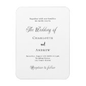 Schwarz-weiße klassische Hochzeitseinladung Magnet (Vertikal)