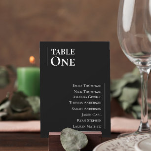 Schwarz-weiße Klassische Hochzeitstichtafel