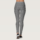 Schwarz-weiße klassische Karos Leggings. Leggings (Rückseite)