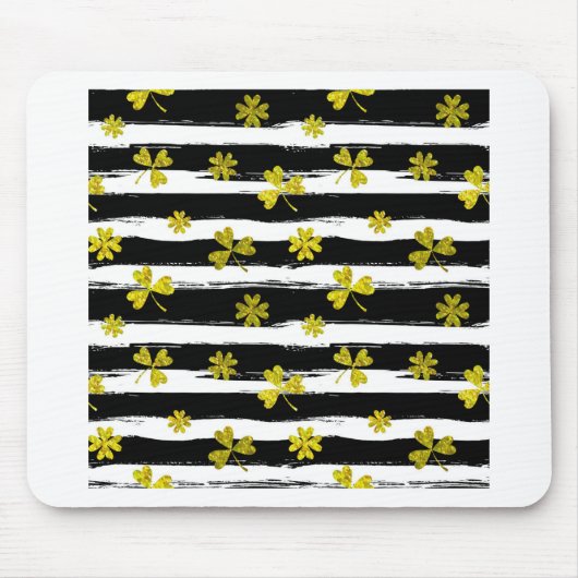 Schwarz-weiße Klee Mousepad (Vorne)