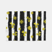 Schwarz-weiße Kleeblatte Fleecedecke (Vorderseite (Horizontal))