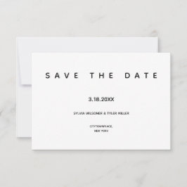Schwarz-weiße Kleinstschrift für Hochzeiten Save The Date