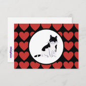 Schwarz-weiße Königin von Rotherzen Dankeskarte (Vorne/Hinten)