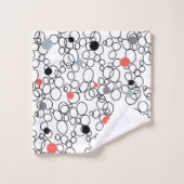 Schwarz-weiße Korallenzirkel, Punkte Badhandtuch Set (Waschlappen)
