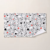 Schwarz-weiße Korallenzirkel, Punkte Badhandtuch Set (Handtuch)