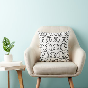 Schwarz-weiße Kreise Blasenmuster Kissen