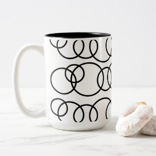 Schwarz-weiße Kreise Blasenmuster Zweifarbige Tasse