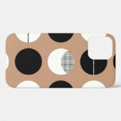 Schwarz, weiße Kreise, brauner Hintergrund. Case-Mate iPhone Hülle (Rückseite (Horizontal))
