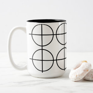 Schwarz-weiße Kreise Streifen Geometrisch Zweifarbige Tasse