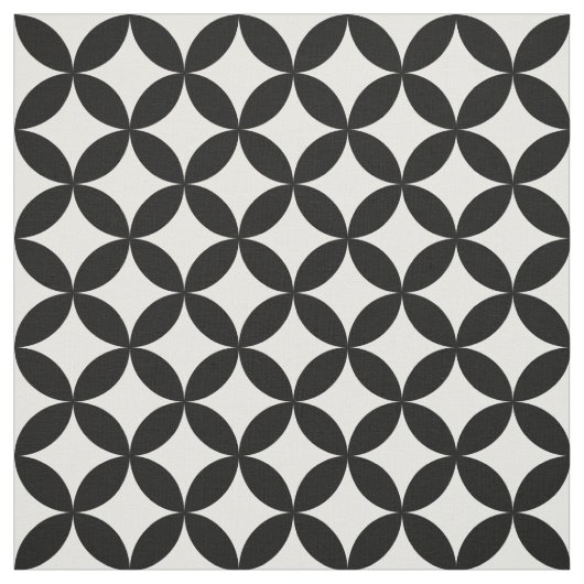 Schwarz-weiße Kreise und Diamant-Muster Stoff (Muster)
