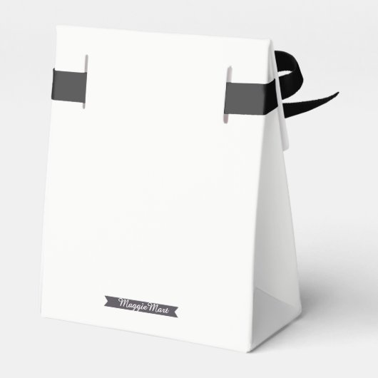 Schwarz-weiße Kronleuchter-Namen Datum Gastgeschen Geschenkschachtel (Rückseite)