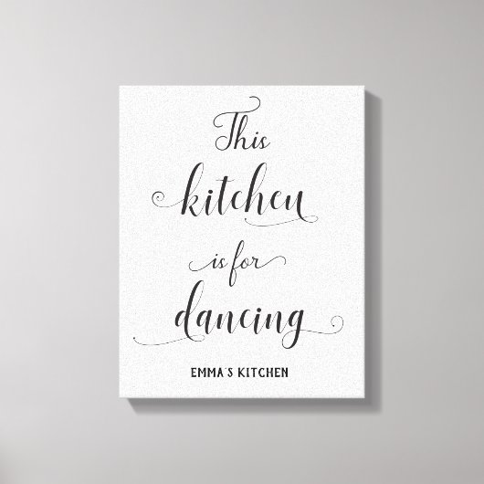 Schwarz-weiße Küchendekoration Zitat Canvas drucke (Vorderseite)