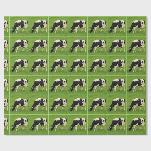 Schwarz-weiße Kuh Geschenkpapier (Flach)