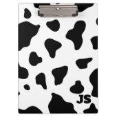 Schwarz-weiße Kuh Personalisiert ausblenden Klemmbrett (Vorderseite)