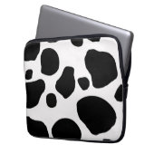 SCHWARZ-WEISSE KUH-STELLEN-TIERdruck Laptopschutzhülle (Vorderseite Links)