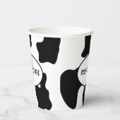 Schwarz-weiße Kuhflecken Tierdruck Geburtstagspart Pappbecher (Rechts)