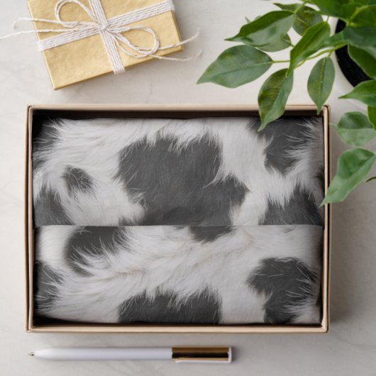 Schwarz-weiße Kuhknochen Fur Seidenpapier (Geschenk)
