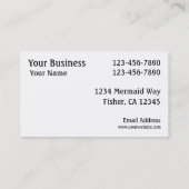 Schwarz-weiße kundenspezifische Geschäftskarten Visitenkarte (Rückseite)