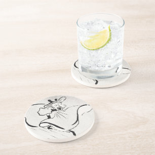 Schwarz-weiße Kunst Jane Avril von Toulouse Lautre Getränkeuntersetzer