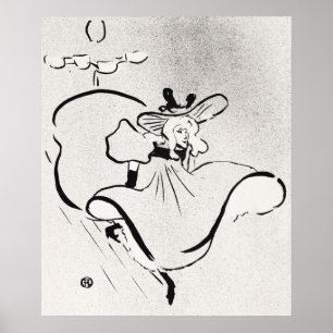 Schwarz-weiße Kunst Jane Avril von Toulouse Lautre Poster