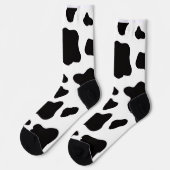Schwarz-weiße Kunstkuhhaut Socken (Linkes Detail)
