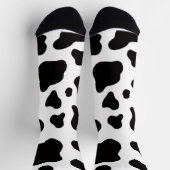 Schwarz-weiße Kunstkuhhaut Socken (Oben)