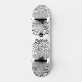 Schwarz-weiße Künstlerische Abstrakte Kunst Skateboard (Vorderseite)