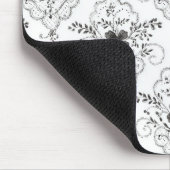 Schwarz Weiße Kunststoff-Spitzen-Blumen Mousepad (Ecke)