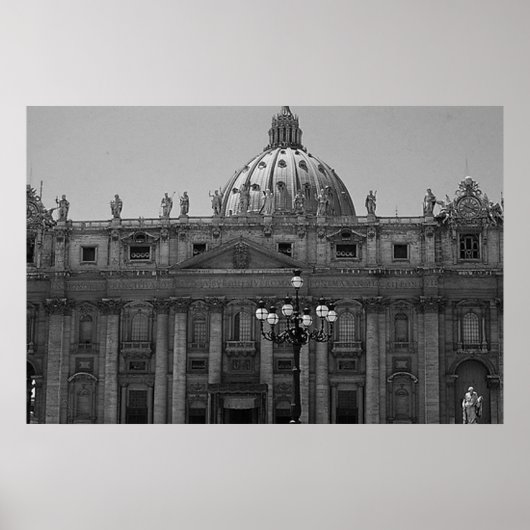 Schwarz-weiße Kuppel der Basilika Rom Poster (Vorne)