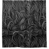 Schwarz-weiße Kurzwelle Duschvorhang (Vorderseite)