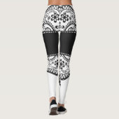 Schwarz-weiße lacy Leggings des Spitze-Hinterns (Rückseite)