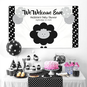 Schwarz-weiße Lamm-Balloons Niedlich kühne Baby-Du Banner