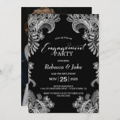 Schwarz-weiße Lan-Engagement-Partei Einladung (Vorne/Hinten)