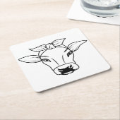 Schwarz-weiße Landkuh des niedlichen Bauern Rechteckiger Pappuntersetzer (angewinkelt)