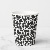 Schwarz-weiße Landkuh-Spots Geburtstag Pappbecher (Rückseite)